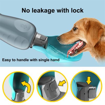 800ml Portable Leakproof Dog Water Bottle with Foldable Bowl – Perfect for Outdoor Walks & Travel - Image 3