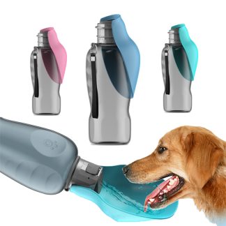 800ml Portable Leakproof Dog Water Bottle with Foldable Bowl – Perfect for Outdoor Walks & Travel
